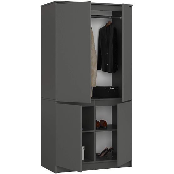 ARMOIRE S90 4D CLP GRIS GRAPHITE