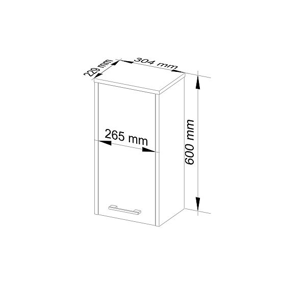 ARMOIRE SUSPENDUE SALLE DE BAIN FIN W30 1D WENGE