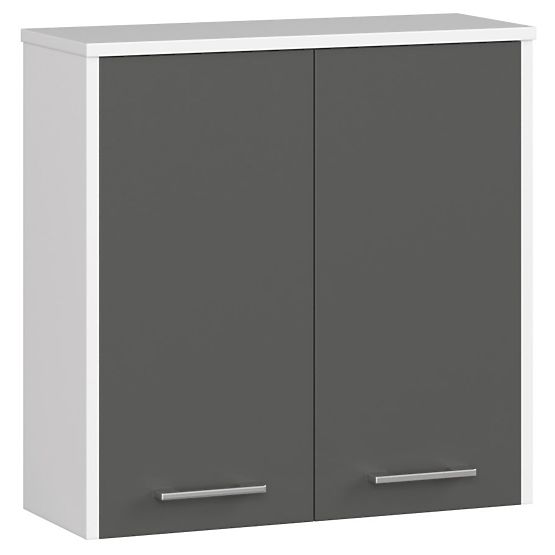 Armoire suspendue W 60 cm FIN 2D - blanc-gris graphite