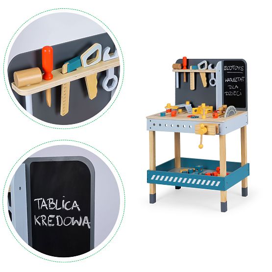 Atelier en bois avec outils - 47 pcs ECOTOYS