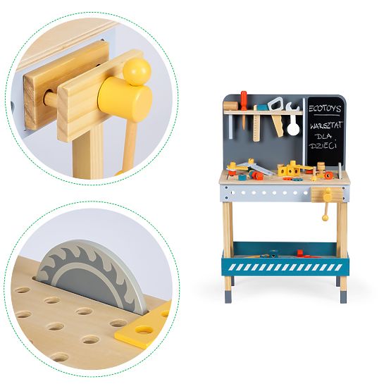 Atelier en bois avec outils - 47 pcs ECOTOYS