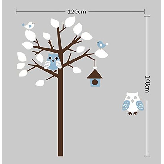 Autocollant arbre les hiboux vinyle