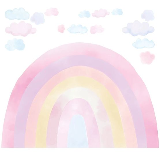 Autocollant mural - autocollant arc-en-ciel rose