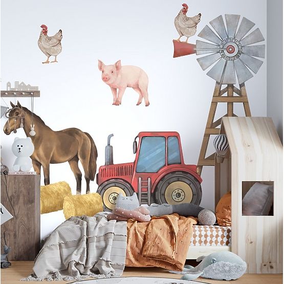 Autocollant mural - ferme des animaux