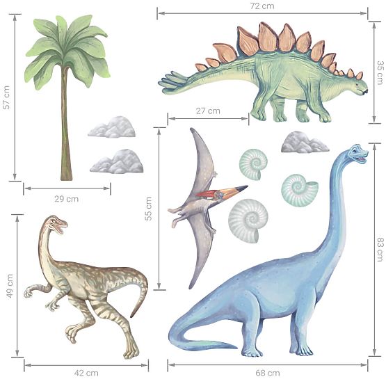 Autocollants muraux - dinosaures