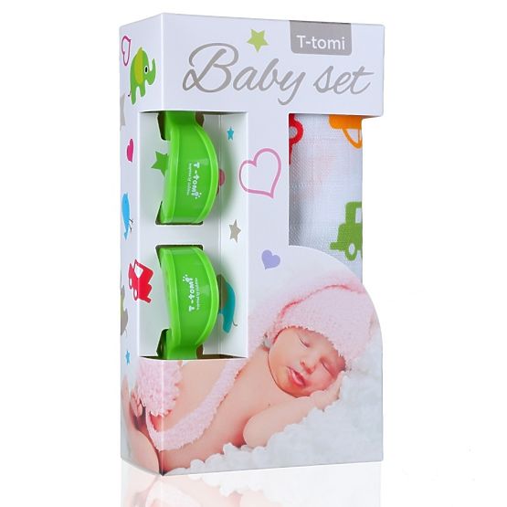 Baby ensemble - bambou essuie-mains + une poussette broche