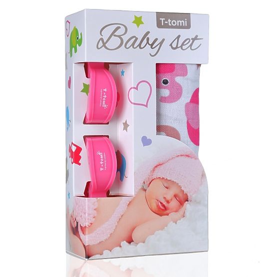 Baby ensemble - bambou essuie-mains + une poussette broche