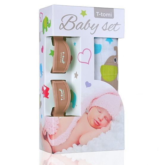 Baby ensemble - bambou essuie-mains + une poussette broche
