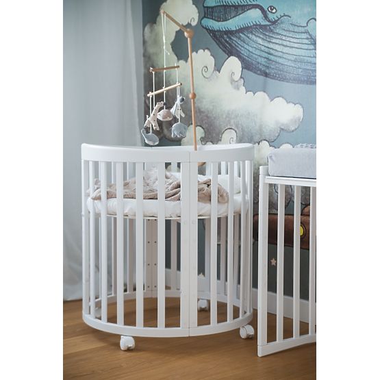Lit de bébé évolutif ovale Ruby 7-en-1 - blanc