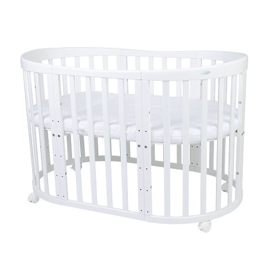 Lit de bébé évolutif ovale Ruby 7-en-1 - blanc