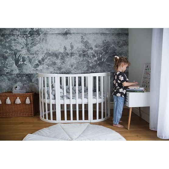 Lit de bébé évolutif ovale Ruby 7-en-1 - blanc