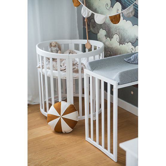 Lit de bébé évolutif ovale Ruby 7-en-1 - blanc