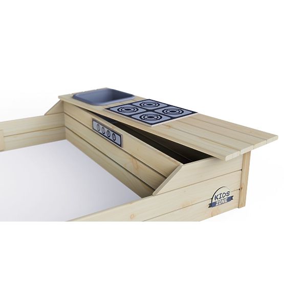 Bac à sable 2 en 1 avec cuisine - naturel