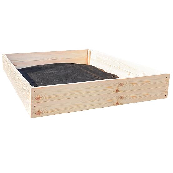 Bac à sable pour enfants avec bancs - 120x120 cm