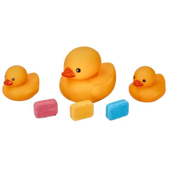 Bain coloré avec des canards