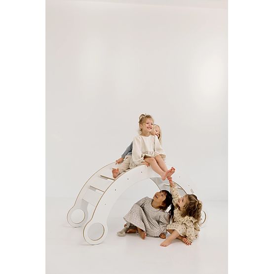 Balançoire en bois Montessori XL - blanche