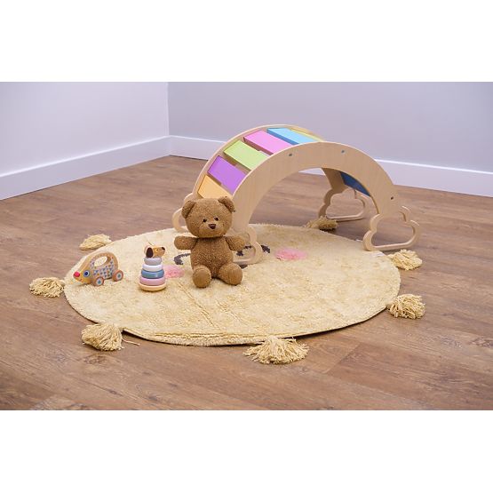 Balançoire Montessori en bois - arc-en-ciel