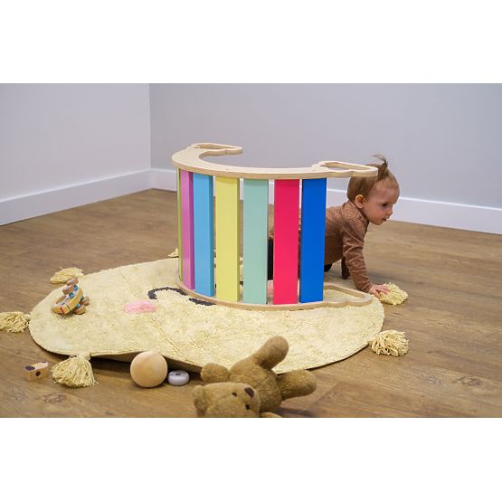 Balançoire Montessori en bois - arc-en-ciel
