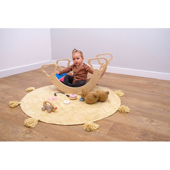 Balançoire Montessori en bois - arc-en-ciel