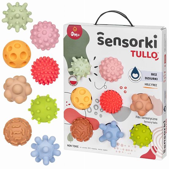 Balles sensorielles PASTEL Tullo - 8 balles sans trous