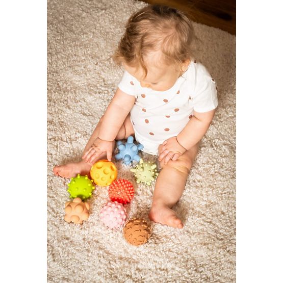 Balles sensorielles PASTEL Tullo - 8 balles sans trous