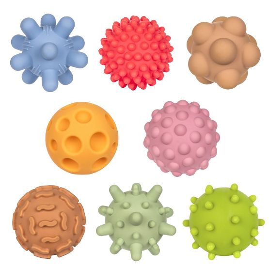 Balles sensorielles PASTEL Tullo - 8 balles sans trous