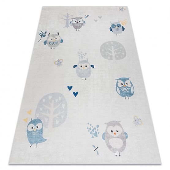 BAMBINO 1161 tapis de bain Hiboux pour enfants antidérapant - gris
