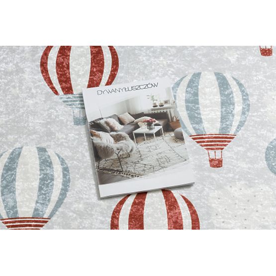 BAMBINO 1349 tapis de bain Ballons, nuages pour enfants antidérapant - gris