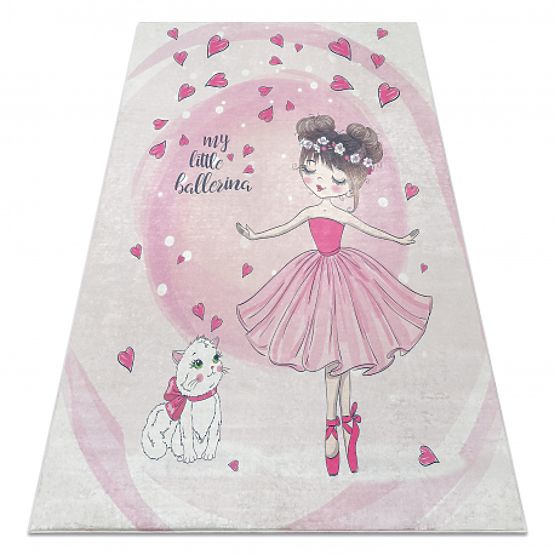 BAMBINO 2161 tapis de bain Ballerine, chat pour enfants antidérapant - rose