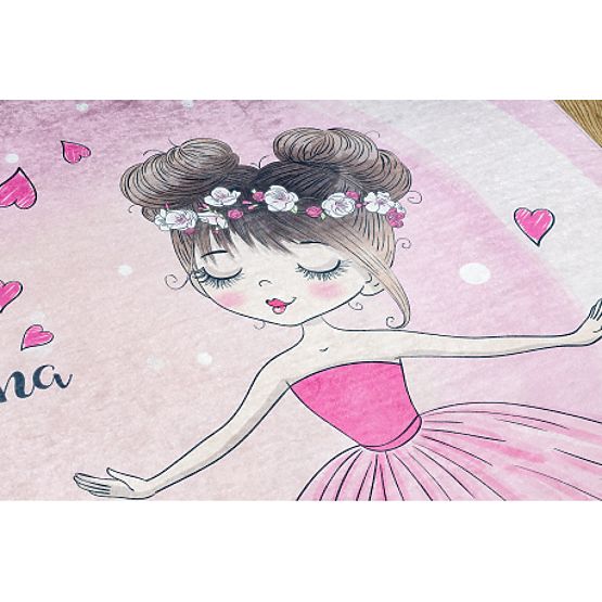BAMBINO 2161 tapis de bain Ballerine, chat pour enfants antidérapant - rose