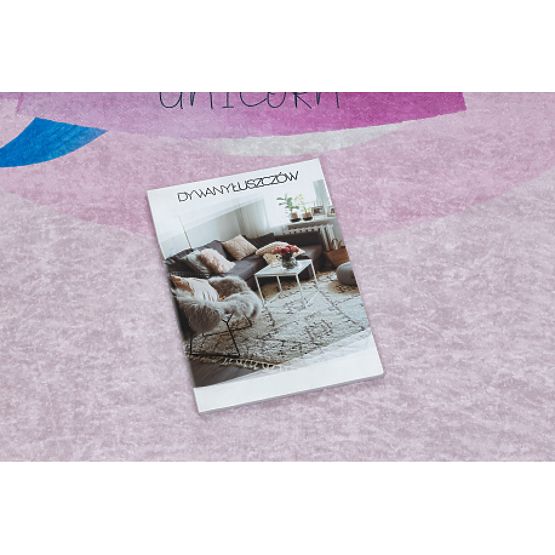 BAMBINO 2533 tapis de lavage Licorne, arc-en-ciel pour enfants antidérapant - rose