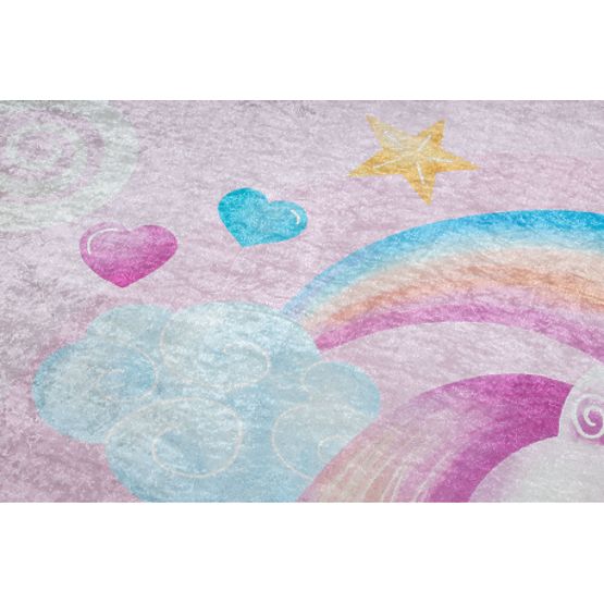 BAMBINO 2533 tapis de lavage Licorne, arc-en-ciel pour enfants antidérapant - rose