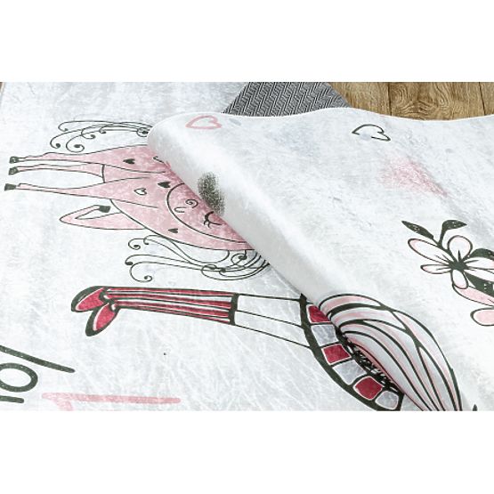 BAMBINO 2644 tapis de lavage Fille, licorne pour enfants antidérapant - blanc / rose