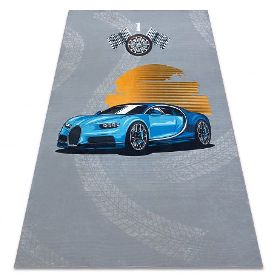 BAMBINO 41730 tapis de lavage Auto, course pour enfants antidérapant - gris / bleu
