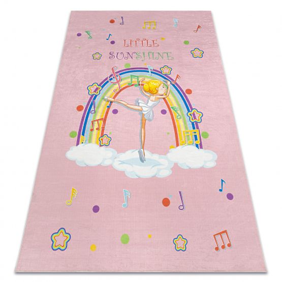 BAMBINO 41870 tapis de lavage Ballerine, arc-en-ciel pour enfants antidérapant - rose