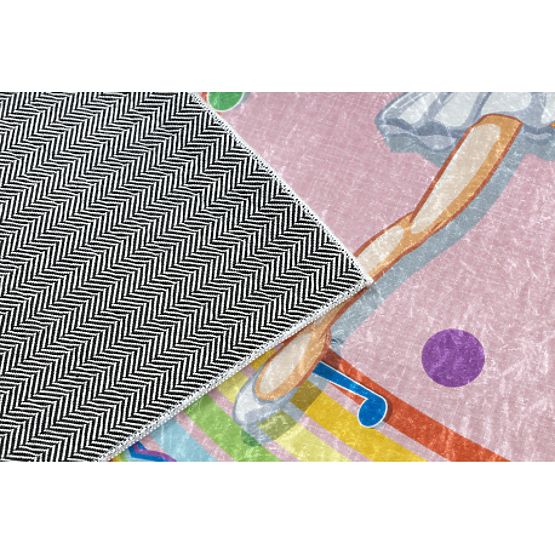 BAMBINO 41870 tapis de lavage Ballerine, arc-en-ciel pour enfants antidérapant - rose