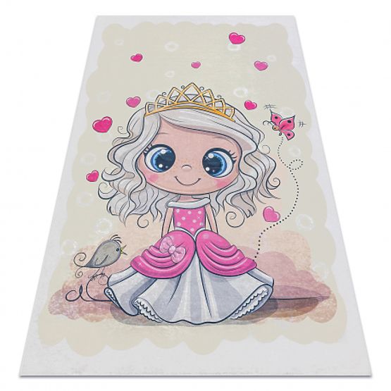 BAMBINO 43020 tapis de bain Princesse, étoiles pour enfants antidérapant - crème / rose