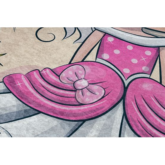 BAMBINO 43020 tapis de bain Princesse, étoiles pour enfants antidérapant - crème / rose