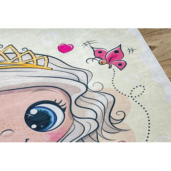 BAMBINO 43020 tapis de bain Princesse, étoiles pour enfants antidérapant - crème / rose