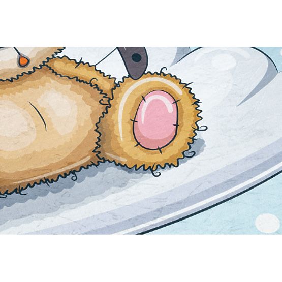 BAMBINO 43030 tapis de lavage Ourson, pilote pour enfants antidérapant - bleu / marron