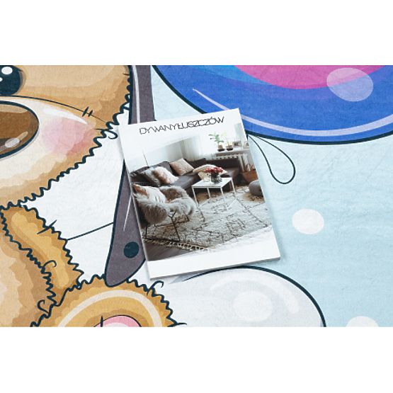 BAMBINO 43030 tapis de lavage Ourson, pilote pour enfants antidérapant - bleu / marron