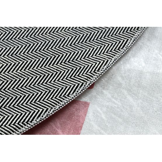 BAMBINO 47810 tapis de lavage rond Arc-en-ciel, pois pour enfants antidérapant - blanc / rose