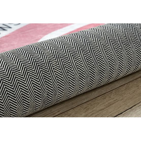 BAMBINO 47810 tapis de lavage rond Arc-en-ciel, pois pour enfants antidérapant - blanc / rose