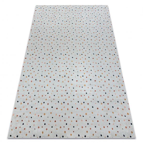 BAMBINO 47890 tapis de bain à pois pour enfants antidérapant - blanc / marron