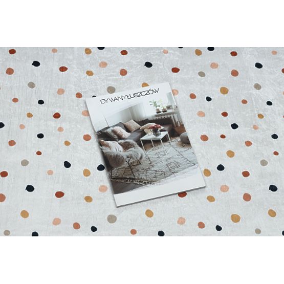 BAMBINO 47890 tapis de bain à pois pour enfants antidérapant - blanc / marron