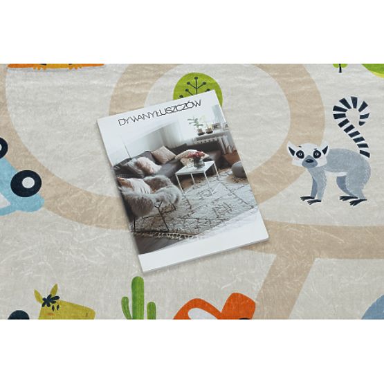 BAMBINO 50230 tapis de lavage Zoo, rue pour enfants antidérapant - beige / vert