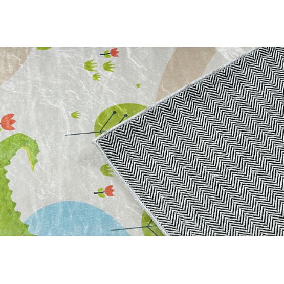 BAMBINO 50230 tapis de lavage Zoo, rue pour enfants antidérapant - beige / vert