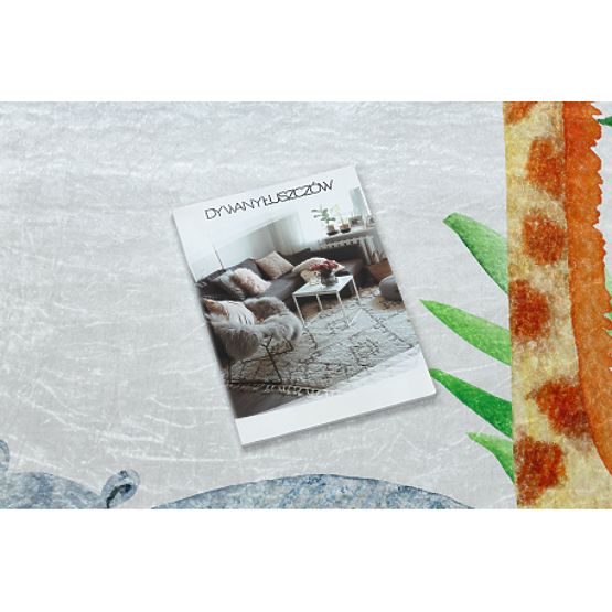 BAMBINO 54090 tapis de lavage Animaux, Afrique pour enfants antidérapant - blanc / vert