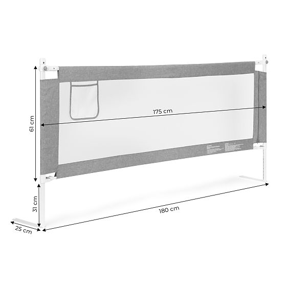 Barrière de protection pour lit 180 cm protection pour enfants ECOTOYS