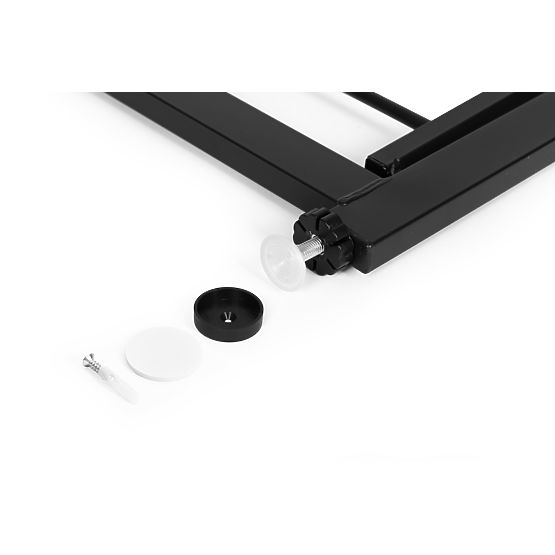 Barrière de sécurité 74-105 cm pour escaliers et portes, acier, panneaux supplémentaires, noir ECOTO